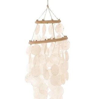 HBXD Chandelier pendant “Zensa Capiz” | Colour: Natural White | Home décor | Height 34 centimetres | Diameter 15 centimetres | Per pendant
