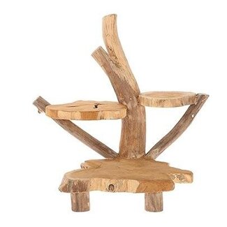 HBXD “Teak Keda” Display Stand | Colour: Brown | Home Decor | Length 40 centimetres | Width 30 centimetres | Height 45 centimetres | Pack of 2 display stands