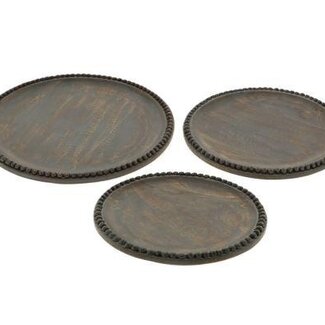 HBXD Plate “Imperial” | Colour: Blue | Home decor | Height 3.5 centimetres | Diameter 35 centimetres | Set of 3 plates | Per set