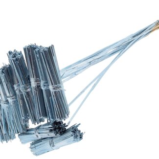 QC Kore Sträußchen am Stiel | Farbe: Metallic Blau | Kore Blumenstecker | Länge Blumenstecker ± 50 centimeter | 10 Blumenstecker pro Bund