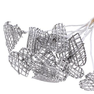 QC Rattan Lata Heart on stick | Colour: Silver-coloured | Flat pick | Length ± 50 centimeter | 10 picks per bunch | Per bunch