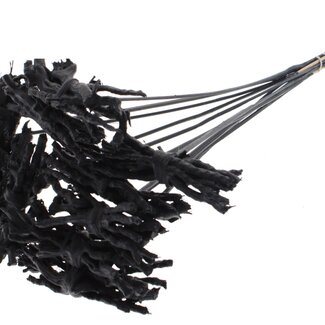 QC Decorative Coco Rose Posy on Stick | Colour: Black | Coco Rose Posy Stick | Stick Length ± 50 centimetres | 10 sticks per bunch
