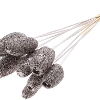 QC Mini Luffa Schwamm auf Stiel | Farbe: Champagnerfarben | Loofah-Stecker | Länge ± 50 Zentimeter | 10 Stecker pro Bund