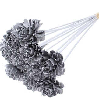 QC Shola Dahlia on stem | Colour: Silver-coloured | Shola Dhalya | Diameter 6 centimetre | Length ± 50 centimetre | 10 side picks per bunch | Per bunch