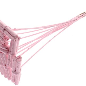 QC Decorative Jute Stick Posy on a Stick | Colour: Light Pink | Jute Stick Posy Insert | Length ± 50 centimetres | 10 inserts per bunch