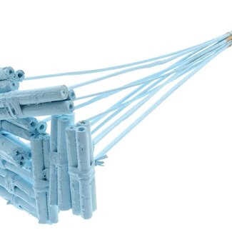 QC Decorative Jute Stick Posy on a Stick | Colour: Light Blue | Jute Stick Posy Insert | Length ± 50 centimetres | 10 inserts per bunch