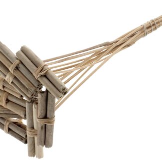 QC Decorative Jute Stick Posy on a Stick | Colour: Natural Brown | Jute Stick Posy Pick | Length ± 50 centimetres | 10 picks per bunch