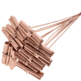 QC Dekorative Jute Stäbchen Sträußchen auf Stab | Farbe: Metallic Kupferfarben | Jute Stick Posy Stecker | Länge ± 50 Zentimeter | 10 Stecker pro Bund