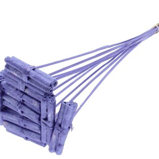 QC Decorative Jute Stick Posy on a Stick | Colour: Metallic Purple | Jute Stick Posy Insert | Length ± 50 centimetres | 10 inserts per bunch