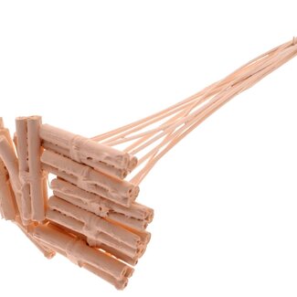 QC Decorative Jute Stick Posy on a stick | Colour: Apricot | Jute Stick Posy Insert | Length ± 50 centimetres | 10 inserts per bunch