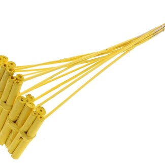 QC Decorative Jute Stick Posy on a Stick | Colour: Yellow | Jute Stick Posy Insert | Length ± 50 centimetres | 10 inserts per bunch