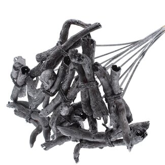 QC Gandiraj Branches on Stick | Colour: Metallic Graphite Grey | Gandiraj Insert Stick | Length ± 50 centimetres | 10 insert sticks per bunch