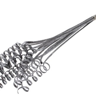 QC Palm Spiral on Stem | Colour: Grey Metallic Graphite | Cane Cone Plant Stake | Stake Length ± 50 centimetres | Per 10 stakes