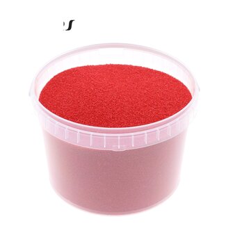 QC Decorative Sand in Reusable Bucket | Colour: Red | Diameter 0.1 - 0.5 millimetres | Contents 3 litres | Per bucket