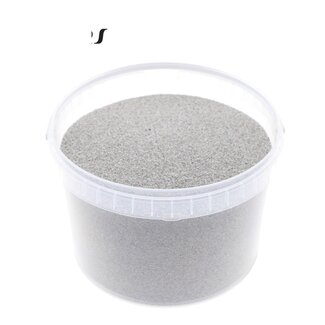 QC Decorative Sand in Reusable Bucket | Colour: Grey | Diameter 0.1 - 0.5 millimetres | Contents 3 litres | Per bucket