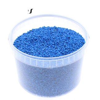 QC Feine Steine im Wiederverwendbaren Eimer | Farbe: Blau | Durchmesser 4 - 6 Millimeter | Inhalt 3 Liter | Pro Eimer