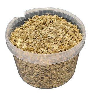 QC Holzschnitzel in Wiederverwendbarem Eimer | Farbe: Goldfarben | Durchmesser 5 - 8 Millimeter | Inhalt 10 Liter | Pro Eimer