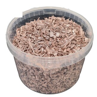 QC Wood Chips in Reusable Bucket | Colour: Champagne | Diameter 5 - 8 millimetres | Capacity 10 litres | Per bucket
