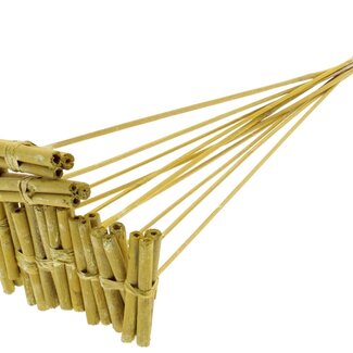 QC Dekorative Jute-Stäbchen Sträußchen auf Stab | Farbe: Metallic Gelb | Jute Stick Posy Einstecker | Länge ± 50 Zentimeter | 10 Einstecker pro Bund