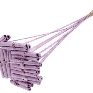 QC Decorative Jute Stick Posy on a Stick | Colour: Metallic Pink | Jute Stick Posy Insert | Length ± 50 centimetres | 10 inserts per bunch