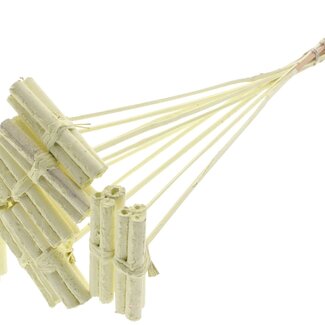 QC Dekorative Jute-Stäbchen Sträußchen auf Stab | Farbe: Cremefarben | Jute-Stick-Posy-Stecker | Länge ± 50 Zentimeter | 10 Stecker pro Bund