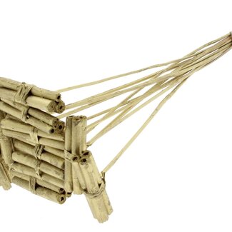 QC Decorative Jute Stick Posy on a Stick | Colour: Gold | Jute Stick Posy Insert | Length ± 50 centimetres | 10 inserts per bunch