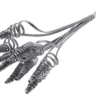 QC Palm Spiral on Stem | Colour: Grey Metallic Graphite | Cane Cone Plant Stake | Stake Length ± 50 centimetres | Per 10 stakes