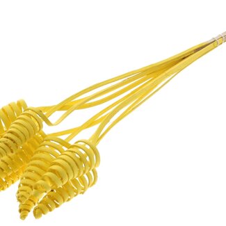 QC Palm Spiral on Stem | Colour: Yellow | Cane Cone Plant Stake | Stake Length ± 50 centimetres | Per 10 stakes