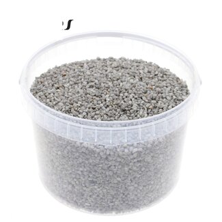 QC Fine Pebbles in Reusable Bucket | Colour: Grey | Diameter 4 - 6 millimetres | Capacity 3 litres | Per bucket