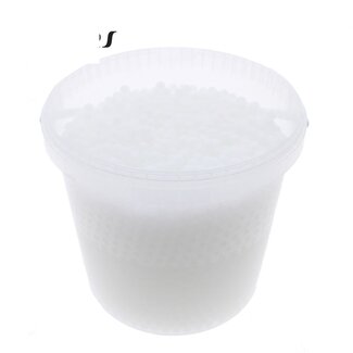 QC Hydrogel Beads in Reusable Bucket | Colour: White | Diameter 2.5 - 3 millimetres | Capacity 10 litres | Per bucket