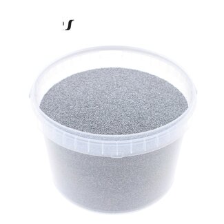 QC Decorative Sand in Reusable Bucket | Colour: Silver | Diameter 0.1 - 0.5 millimetres | Contents 3 litres | Per bucket