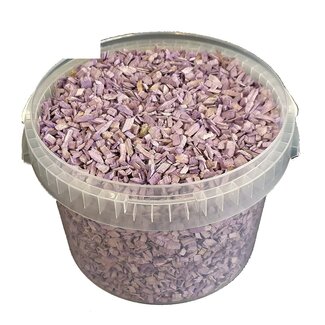 QC Holzschnitzel in wiederverwendbarem Eimer | Farbe: Milchviolett | Durchmesser 5 - 8 Millimeter | Inhalt 3 Liter | Pro Eimer