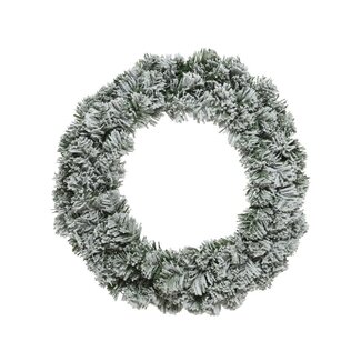 4A Schneebedeckter Weihnachtskranz | Farbe: Grün Weiß | Weihnachtsdekoration | Durchmesser 35 centimeter | Pro Weihnachtskranz