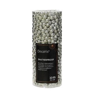 4A Perlengirlande Dekoration | Farbe: Silber | Weihnachtsdekoration | Länge 10 Meter | Pro Girlande