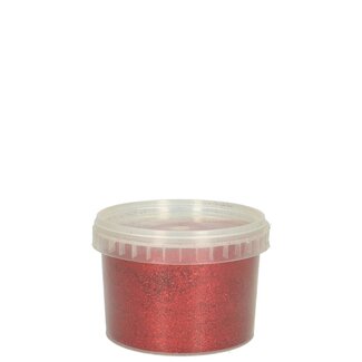 4A Glitter im wiederverwendbaren Eimerchen | Farbe: Rot | Weihnachtsdekoration | Gewicht 400 gram | Pro Eimerchen