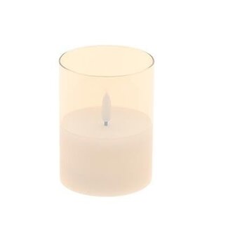 HBXD LED Candles with Timer “Camille” | Colour: Light Brown | Christmas Decoration | Height 10 centimetres | Diameter 7.5 centimetres | Per 24 candles