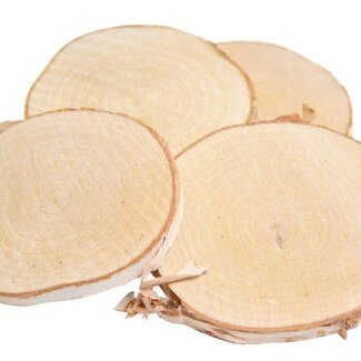 HBXD Birch Wood Slices | Colour: Light Brown | Diameter 9 - 10 centimetres | Per 120 wooden slices
