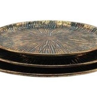 HBXD Plate “Ashby” | Colour: Bronze | Home décor | Height 4 centimetres | Diameter 55 centimetres | Set of 3 plates | Per 2 sets