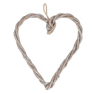 HBXD Heart hanger “Twisted” | Colour: Light grey | Christmas decoration | Length 25 centimetres | Width 25 centimetres | Height 2 centimetres | Per 10 hangers