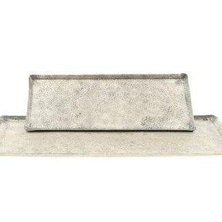 HBXD Serviertablett-Set mit 2 „Haponi“ | Farbe: Silber | Wohnaccessoires | Länge 61 Zentimeter | Breite 22 Zentimeter | Höhe 1,5 Zentimeter | Je 2 Sets