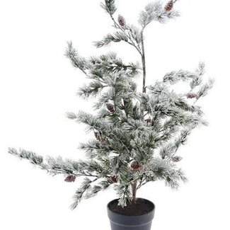 HBXD Decorative tree “Cedar” | Colour: Green White | Christmas decoration | Height 90 centimetres | Diameter 50 centimetres | Per tree