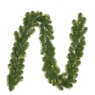 4A LED Artificial Garland with Lighting | Colour: Green | Christmas Decoration | Length 270 centimetres | Per garland