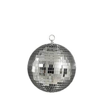 4A Mirror Ball Christmas Bauble | Colour: Silver | Christmas Decoration | Diameter 20 centimetres | Per mirror ball
