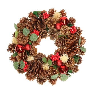 4A Pinecone Wreath | Colour: Brown | Christmas Decoration | Diameter 34 centimeter | Per wreath
