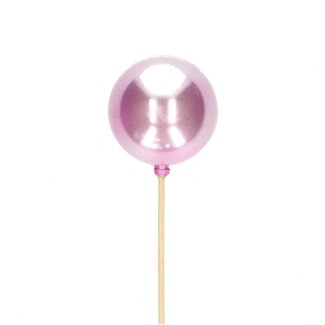4A Light pink Pearl Christmas bauble stem pick | Christmas decoration | Length stem pick ± 50 centimeter | Diameter bauble 6 centimeter | Per 25 stem picks
