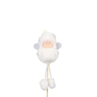 4A Natural White Angel Pick | Christmas Decoration | Length pick ± 20 centimeter | Length angel 14 centimeter | Per 4 picks