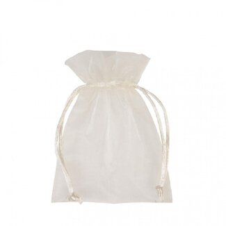 4A Ivory-coloured Organza Gift bag | Width 9 centimeter | Height 12 centimeter | Per 10 gift bags