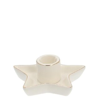 4A Natural White Ceramic Star Candlestick | Christmas Decoration | Diameter 10.5 centimeter | Height 3.5 centimeter | Per 6 candlesticks