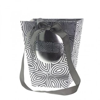 4A Silver-coloured Gift Bag “Ezra” | Christmas Decoration | Length 13 - 17 centimetre | Width 11 centimetre | Height 20 centimetre | Per 10 bags