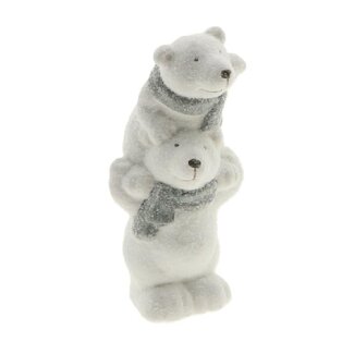 4A Natural White Bear Decoration “Bruno” | Christmas Decoration | Length 8.5 centimeter | Width 8 centimeter | Height 17 centimeter | Per 6 bears